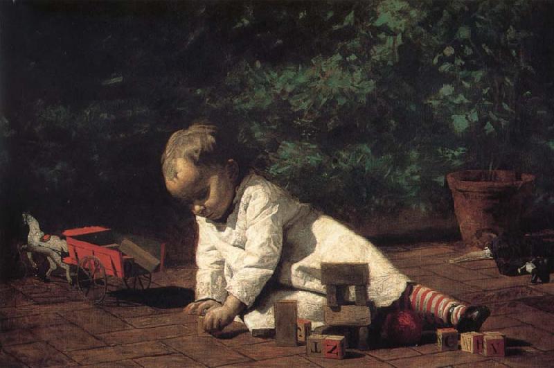 Thomas Eakins The Baby play on the floor China oil painting art
